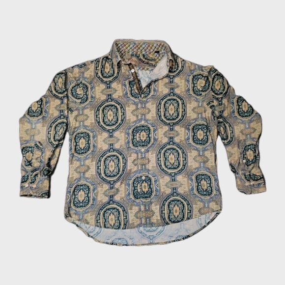 ROBERT GRAHAM Barbetta Wild Bold Paisley Long Sleeve Men’s Shirt Size M Medium - Picture 1 of 16